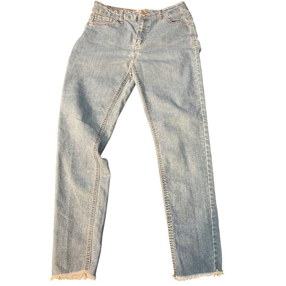 Tinseltown Skinny Jeans Light Blue Raw Hem Ankle Size 7/28 Womens Denim - Picture 1 of 6